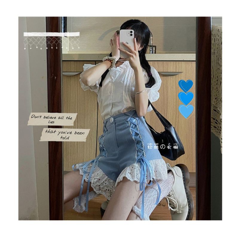 Quần đùi bèo đan dây