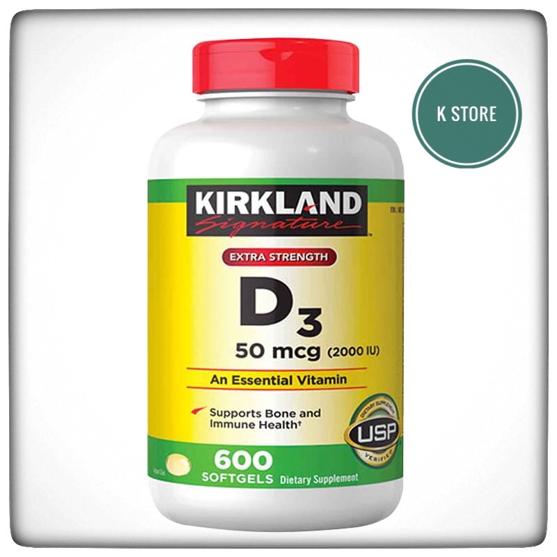 Viên uống bổ sung Vitamin D3 Kirkland 600 viên