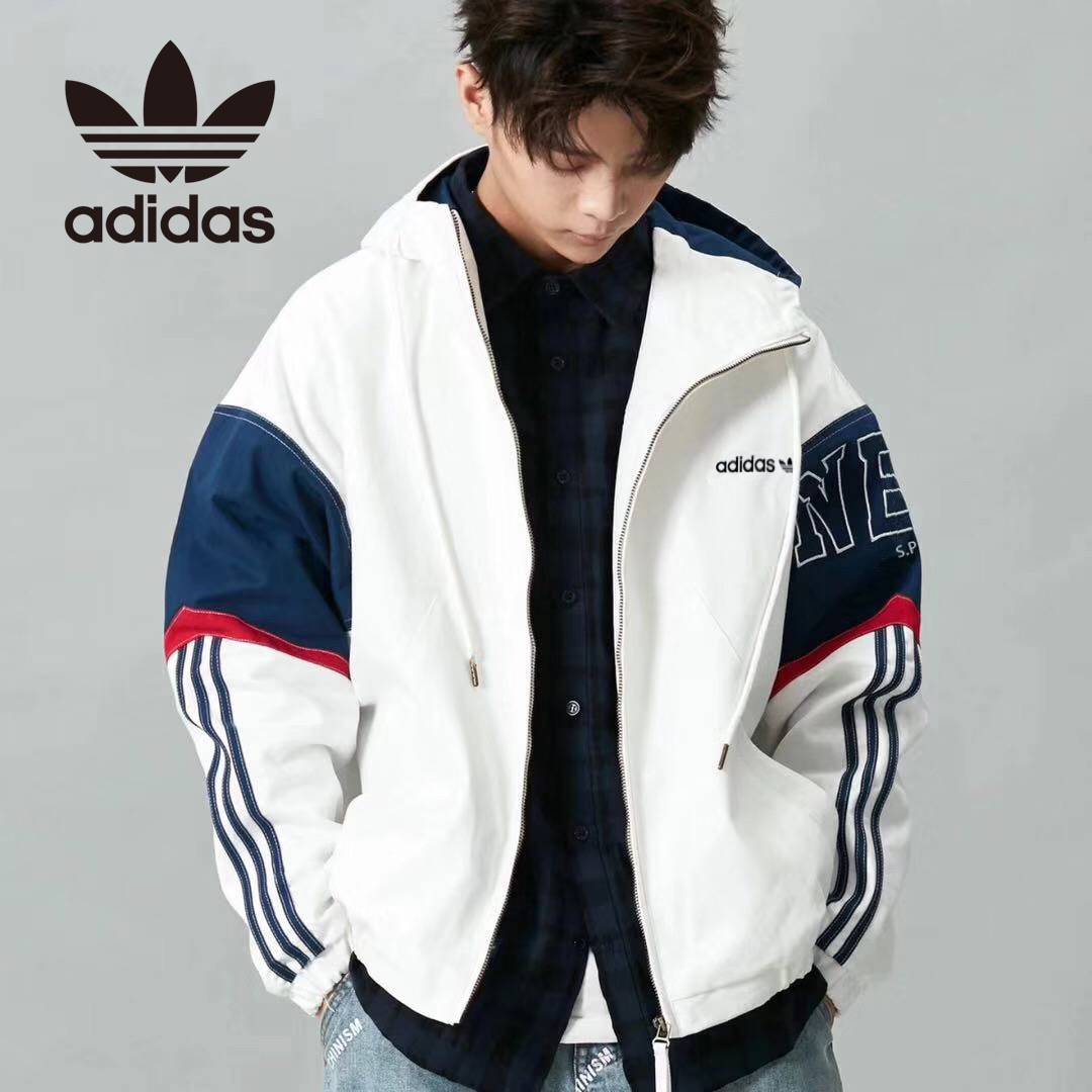 Áo Khoác Gió Họa Tiết Adidas Và Cỏ Ba Lá Có Mũ Trùm Đầu Mặc Thường Ngày | BigBuy360 - bigbuy360.vn