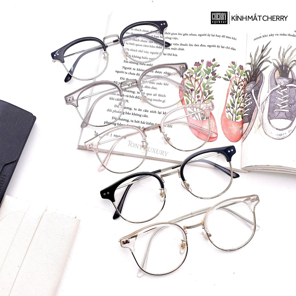 Gọng Kính Cận Tròn Nhựa Phối Kim Loại Q1-6102 | BigBuy360 - bigbuy360.vn