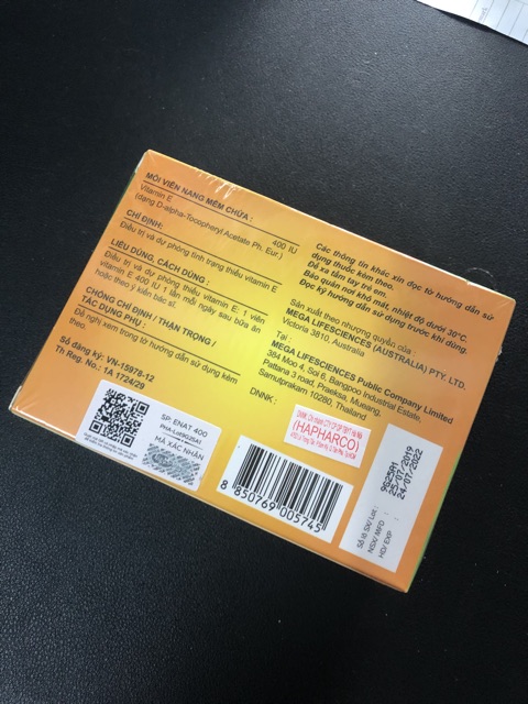 Enat 400 Mega - Vitamin E( Hộp 30v)