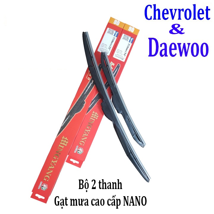 Bộ 2 thanh gạt nước mưa đa năng chất liệu nhựa cứng siêu bền dành cho các dòng xe Chevrolet, Daewoo