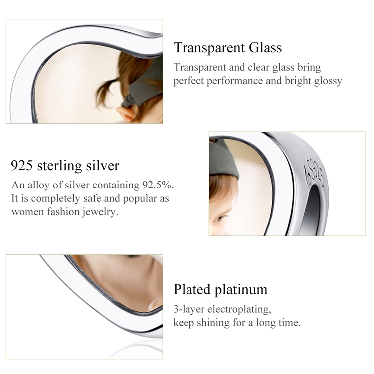 Khuyên tai Bamoer bằng bạc 925 hình trái tim tùy chỉnh được phong cách quyến rũ