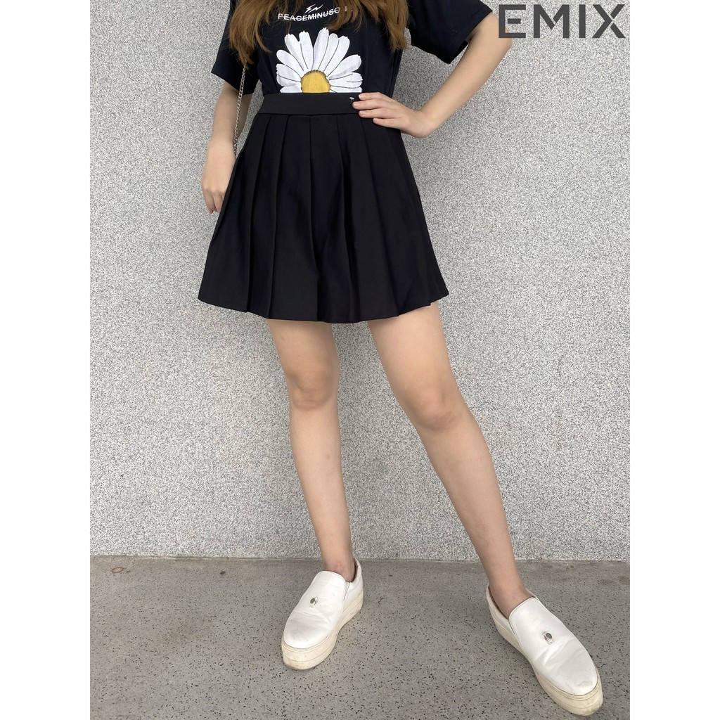 Chân váy xếp ly EMIX chất umi màu đen | BigBuy360 - bigbuy360.vn