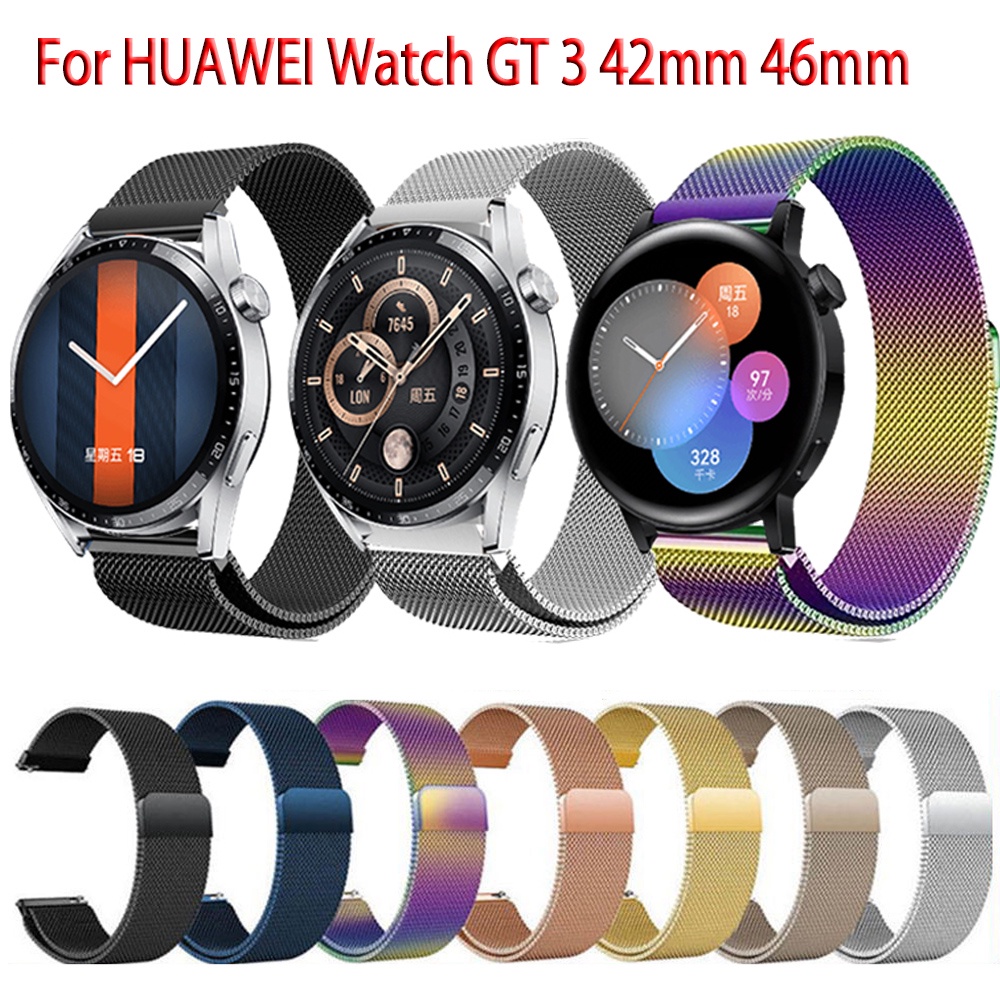 Dây đeo đồng hồ Jansin bằng thép không gỉ có nam châm thích hợp cho Huawei Watch GT 3 42mm 46mm