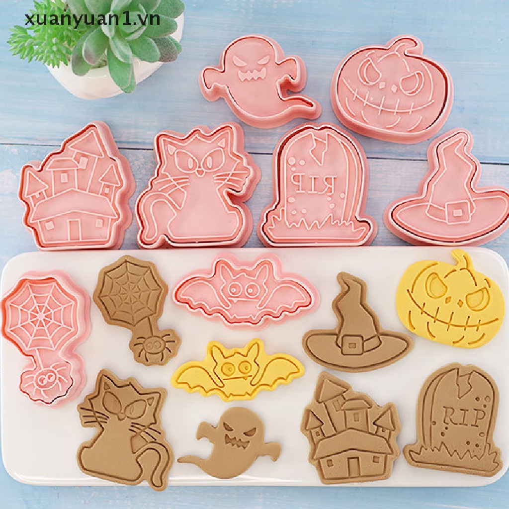 Set 8 Khuôn Làm Bánh Quy Phong Cách Halloween Độc Đáo