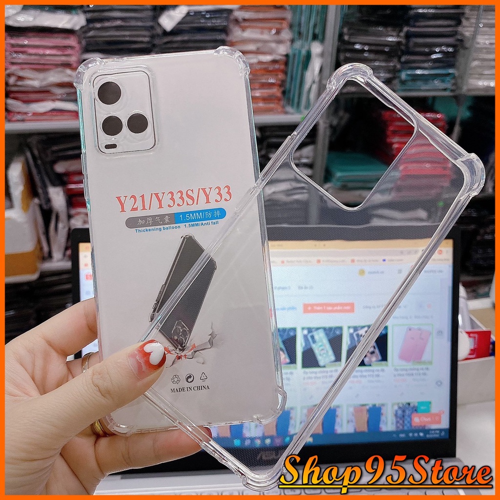 Ốp Lưng Vivo Y21 Y33 Y33S T1X Y20/Y20s/Y20i/Y12s Dẻo Trong Suốt Chống Sốc Có Bảo Vệ 4 Gốc