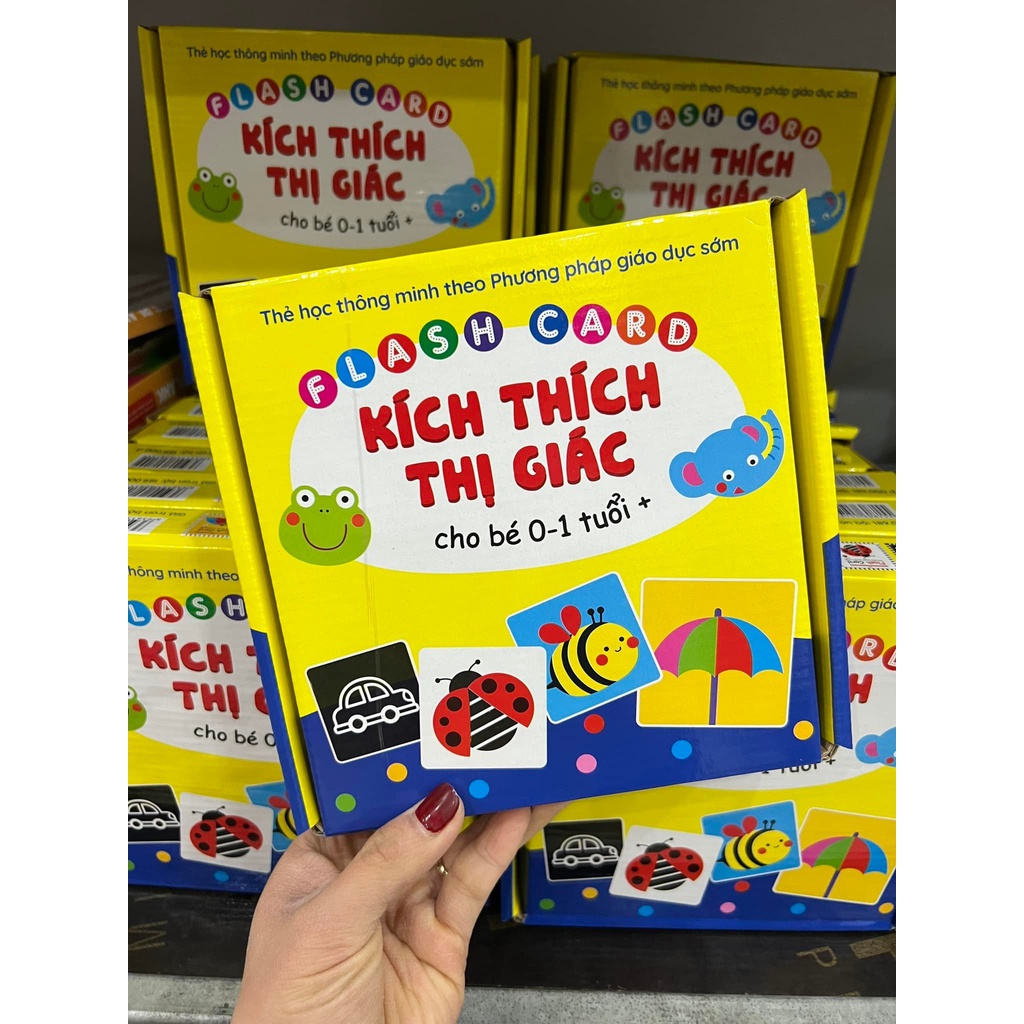 Flashcard - Bộ thẻ kích thích thị giác đen trắng cho bé sơ sinh theo Montessori Glenn Doman giáo dục sớm