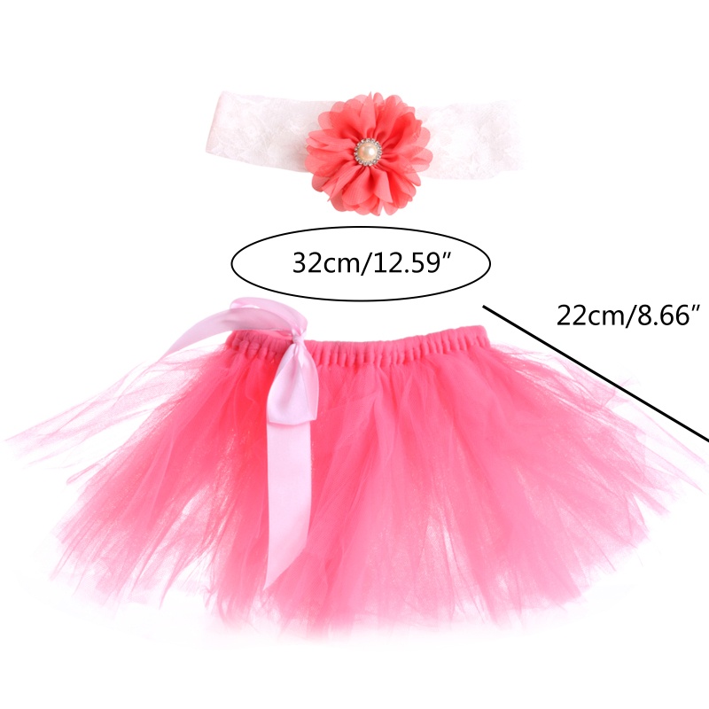 Set Đầm + Băng Đô Hoa Nhiều Lớp Xinh Xắn Cho Bé Chụp Ảnh