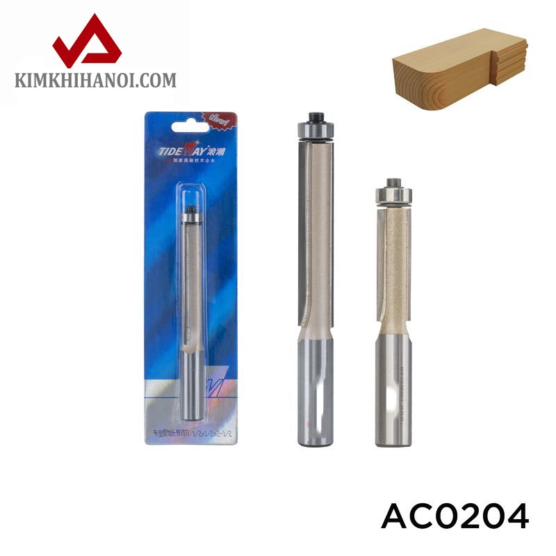 Mũi Lấy Nền Dài Đầu Bi AC0204 Dùng Để Gọt Độ Cong Trên Máy Cầm Tay Hoặc Máy Phay Trục Đứng