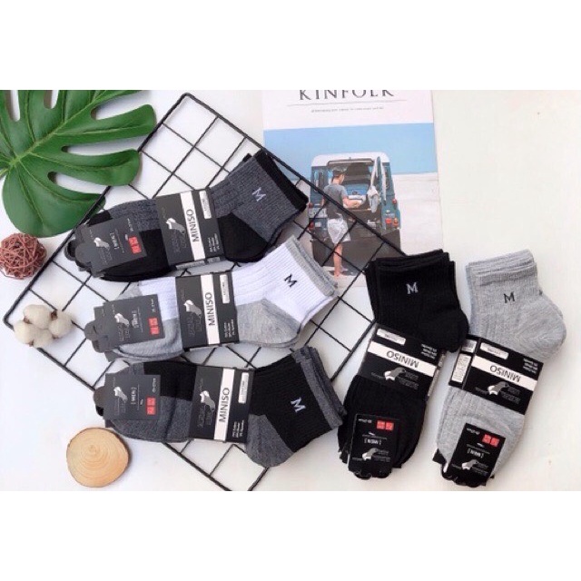 [LOẠI TỐT] Set 5 Đôi Tất Miniso Cổ Ngắn - Tất Nam Thoáng Mát - Vớ nam - Dumi Shop