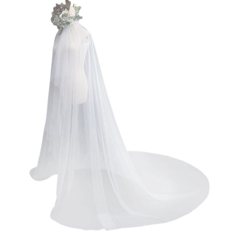 Mạng Che Mặt Bằng Vải Lưới Màu Nude Siêu Dài Dùng Chụp Ảnh Cưới