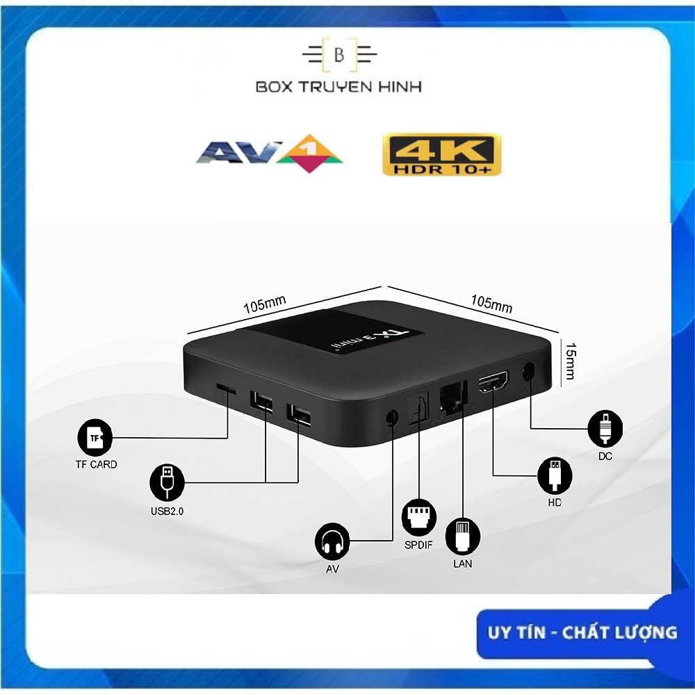 Android TV Box TX3 Mini Plus 2022 - Android TV 11, Amlogic S905W2, Ram 2GB, Bộ nhớ 16GB, Single Wifi, hiệu năng mạnh mẽ