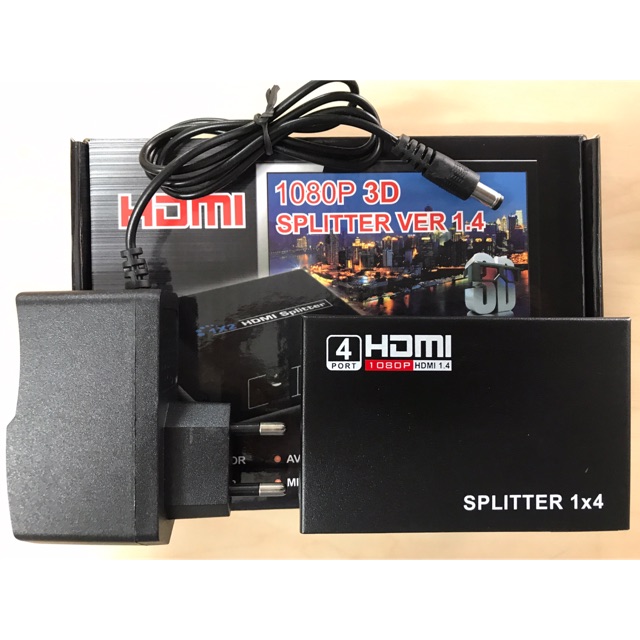 Bộ chia hdmi có khuyếch đại kèm adapter