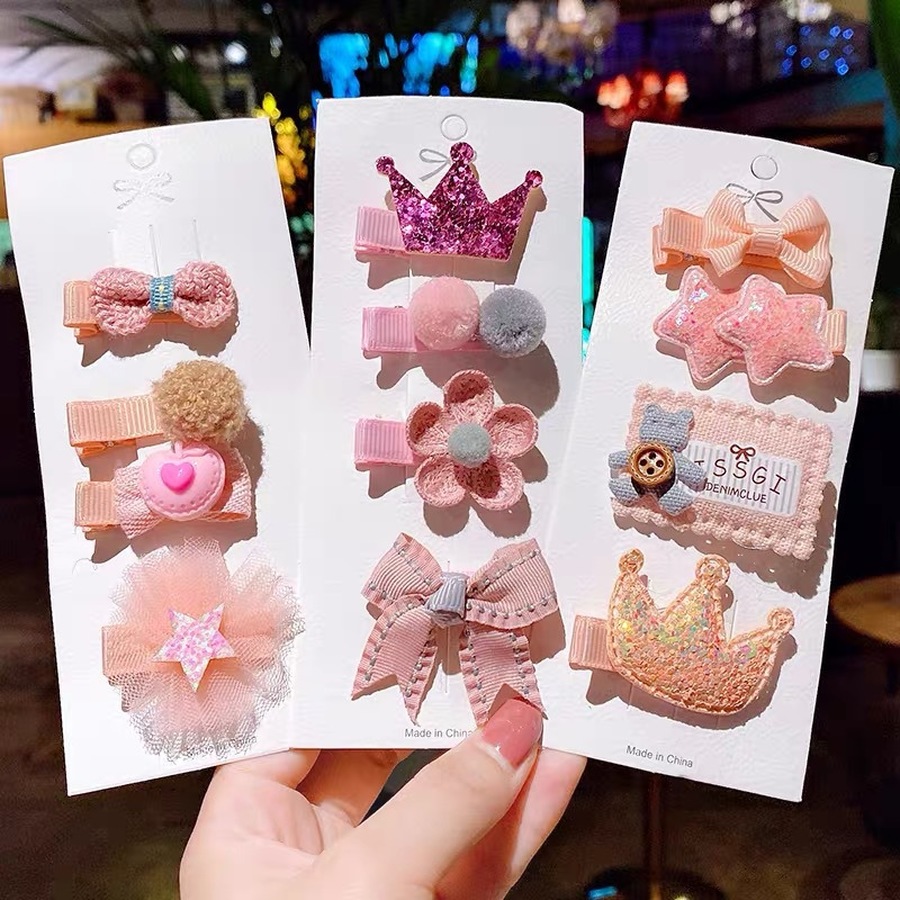 Haimeikang Set kẹp tóc hình nơ hoạt hình thiết kế xinh xắn cho bé gái