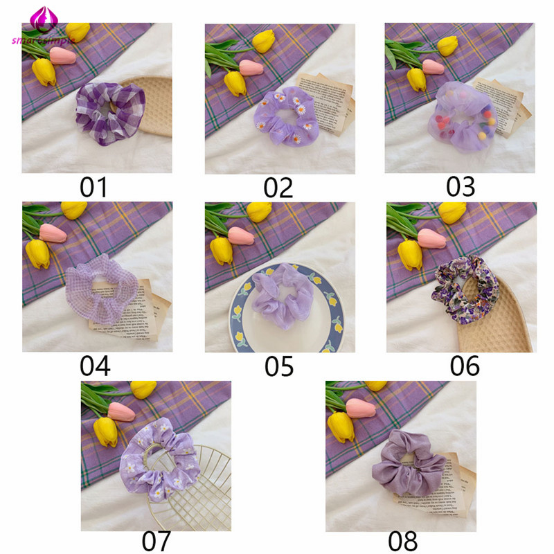 Dây Buộc Tóc Co Dãn Màu Tím Xinh Xắn Dành Cho Nữ