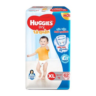 [HÀNG CHÍNH HÃNG] Bỉm/Tã Quần Huggies Size XL Cho Bé 12 - 17kg Thoát Ẩm, Thấm Siêu Nhanh - Loại 18/34/62 Miếng