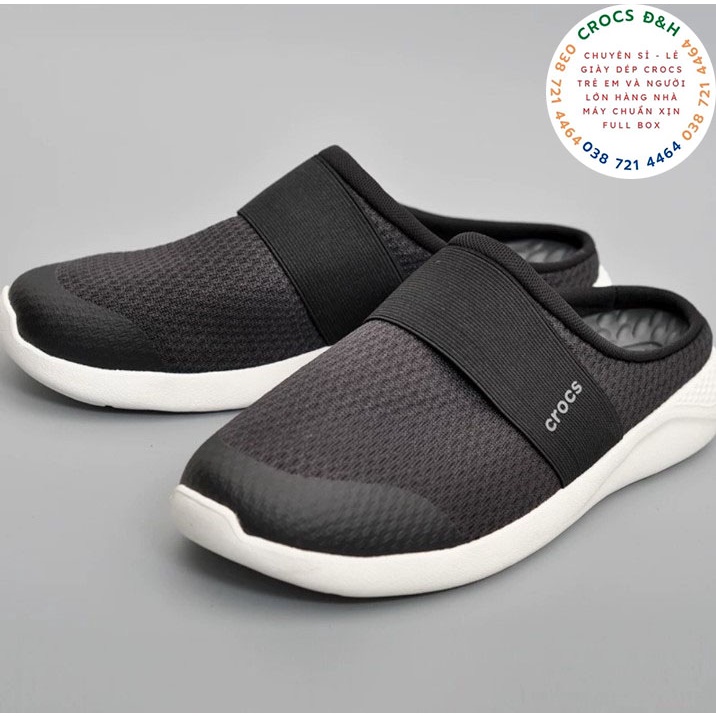 Giày dép crocs - giày sục lười vải lưới crocs literide mesh mule cho nam chống trơn trượt, chống hôi chân, hàng xuất xịn
