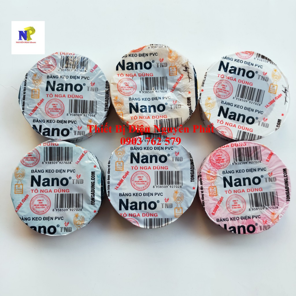 Băng keo điện Nano Tô Nga Dũng 10Y & 20Y (có đủ màu)