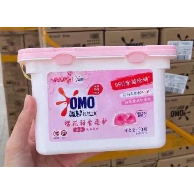 Hộp 50 viên giặt OMO nội địa trung