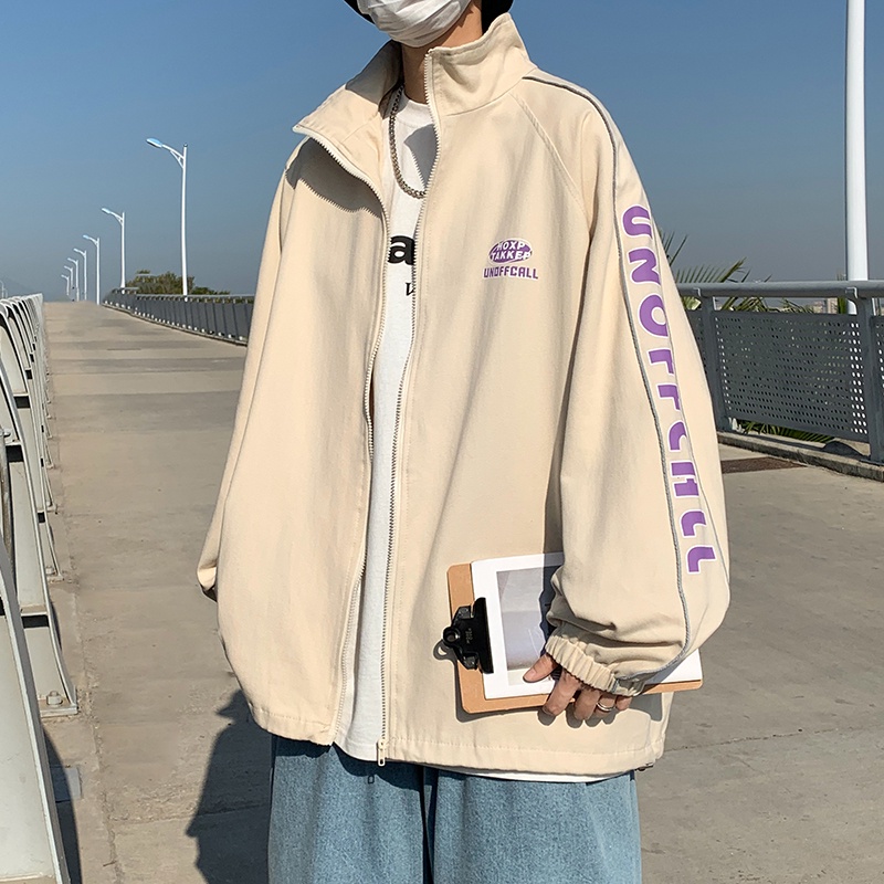 Áo Khoác Nam Dáng Rộng Phong Cách Hàn Quốc thời trang nam new jacket in hoa Soild color men khoác áo unisex top