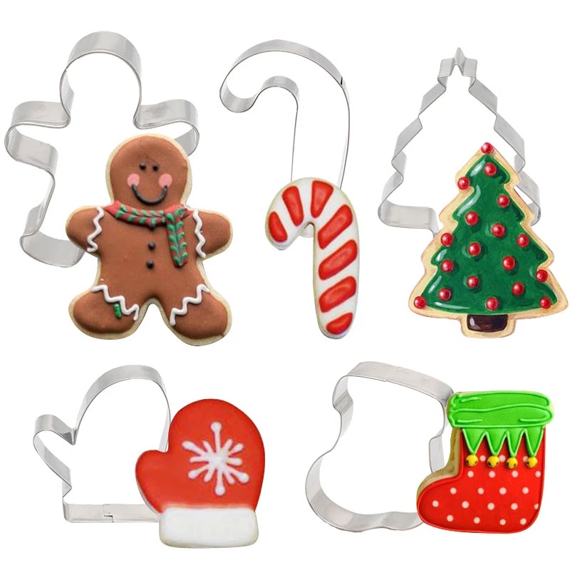 Set 5 khuôn làm bánh quy bằng thép không gỉ