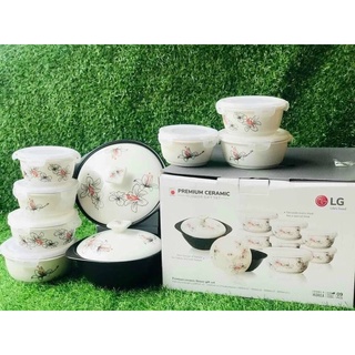 Bộ 2 nồi đất và 7 thố sứ cao cấp HOA LY DONGHWA