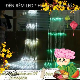 Bộ đèn led thả rèm mưa rơi/ thác nước - đèn nháy thả mành, trang trí cây đẹp lung linh