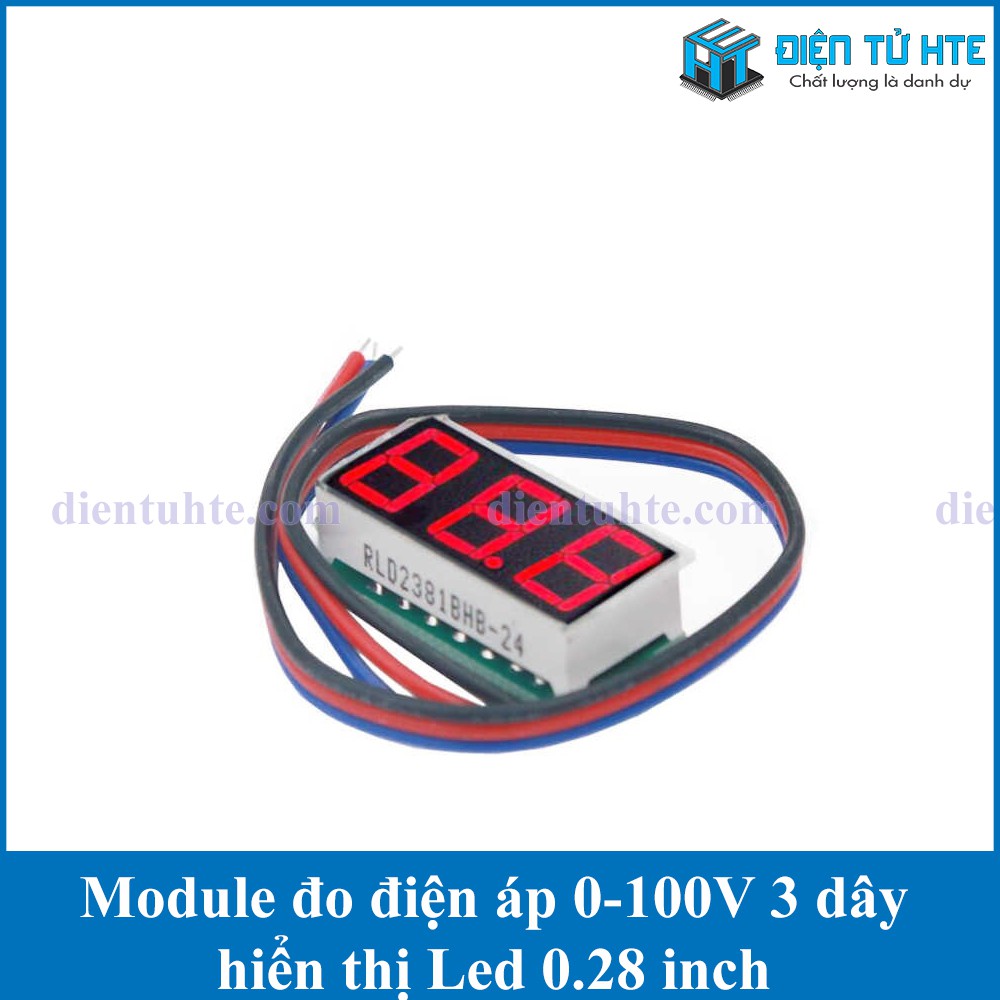 Module đo điện áp DC 0-100V hiển thị LED 0.28inch [HTE Quy Nhơn CN2]