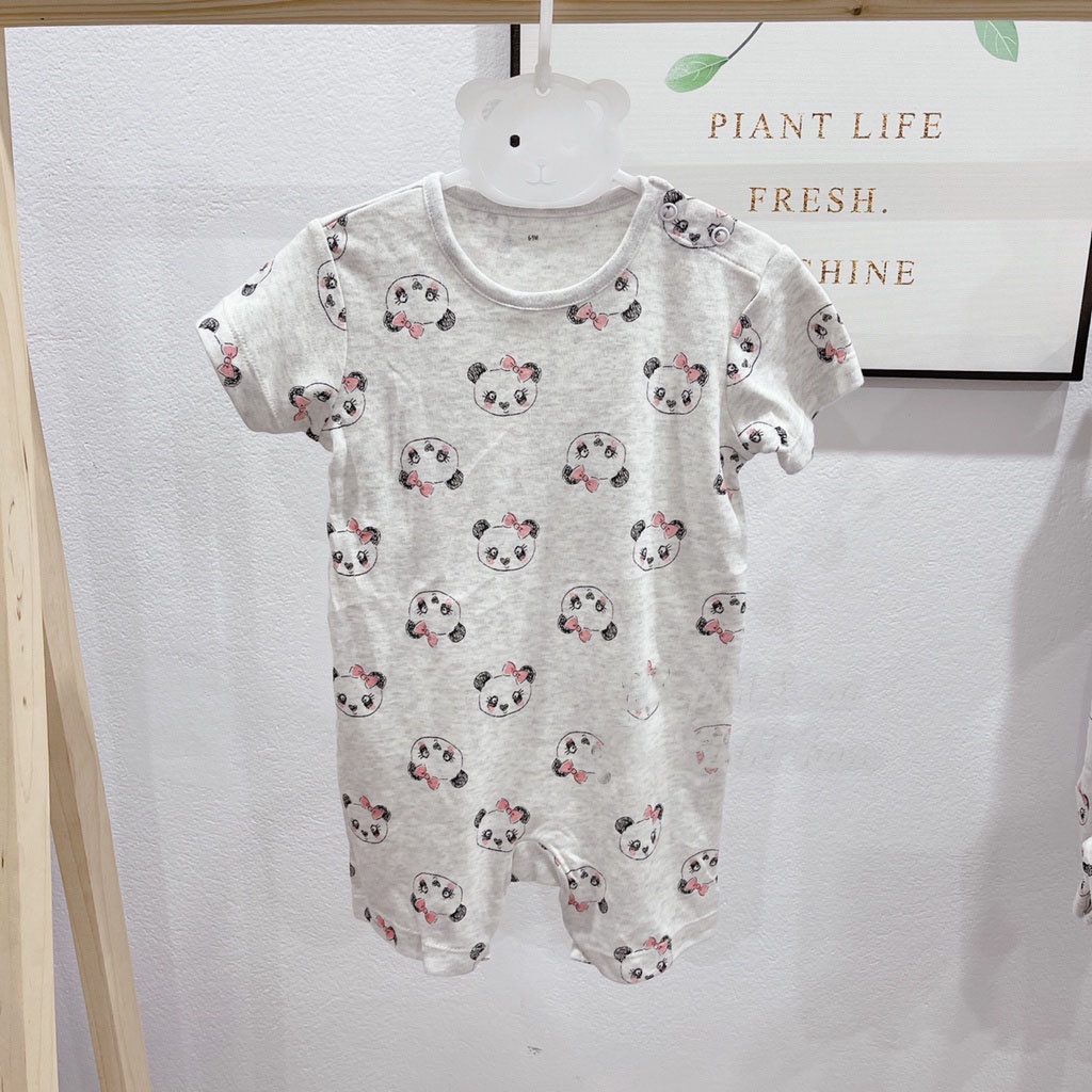 Bodysuit đùi ngắn tay cho bé trai bé gái hàng xuất dư, body áo liền quần cotton mềm mịn thoáng mát