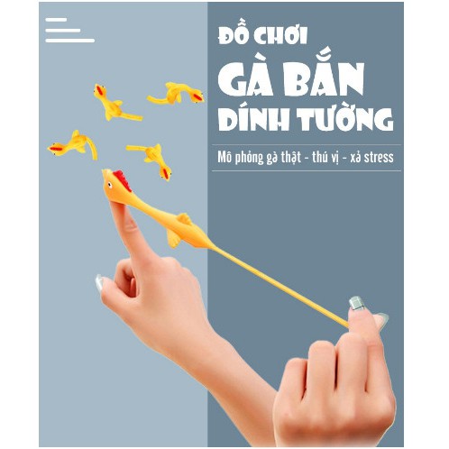 Gà bay dính tường, ná bắn hình chú gà dính tường vui nhộn bằng nhựa dẻo