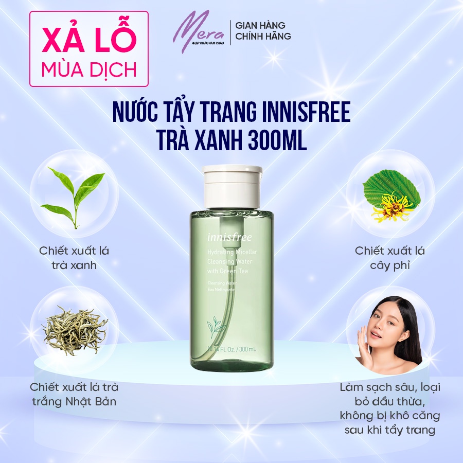 NƯỚC TẨY TRANG INNISFREE TRÀ XANH 300ml- Hàn quốc