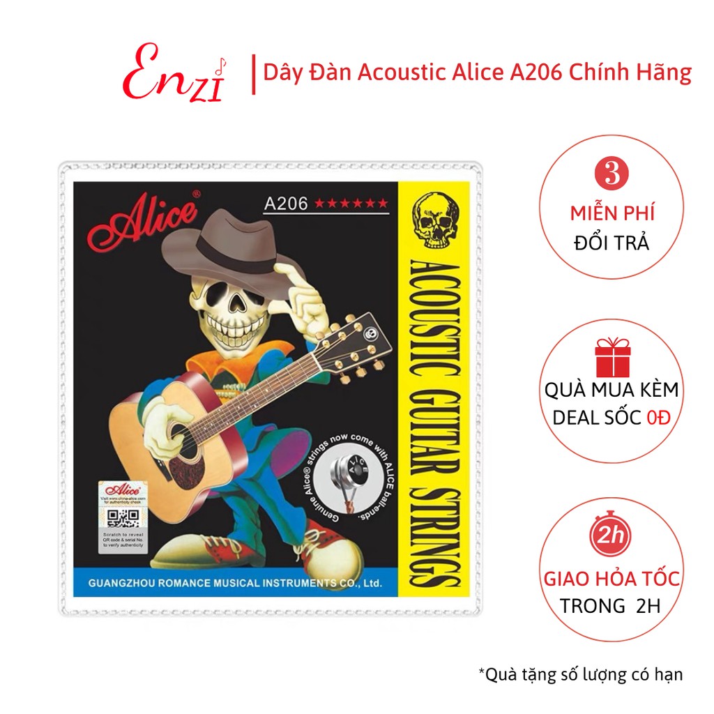 Dây đàn guitar acoustic Alice A206 size SL cỡ 11 sản phẩm chính hãng Enzi