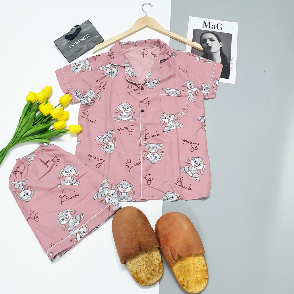 Đồ bộ nữ CARY,bộ pijama kate lụa tay cộc quần dài chất mát cho mùa hè | BigBuy360 - bigbuy360.vn