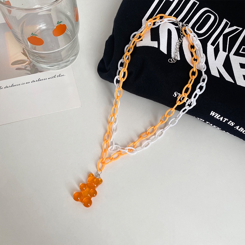 Vòng Cổ Choker Dài Bằng Acrylic Màu Sắc Kẹo Ngọt Phong Cách Hip Hop