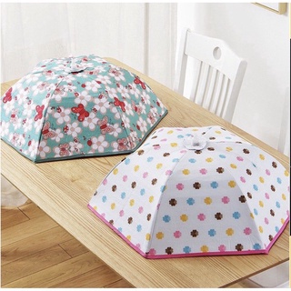 Lồng Bàn Gấp Gọn 6 cạnh có khung sắt tiện lợi, giúp giữ nhiệt tránh bụi bẩn, côn trùng