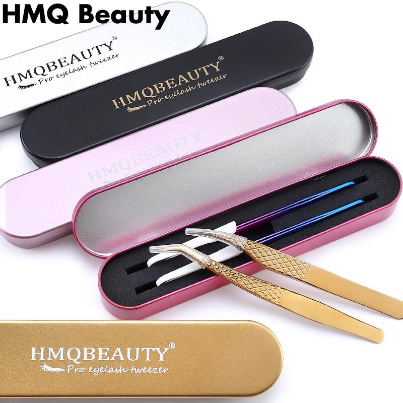 Lông mi kéo dài bằng thép không gỉ màu vàng cầu vồng chuyên nghiệp có khả năng chống chính xác và hộp lưu trữ elliptical túi da