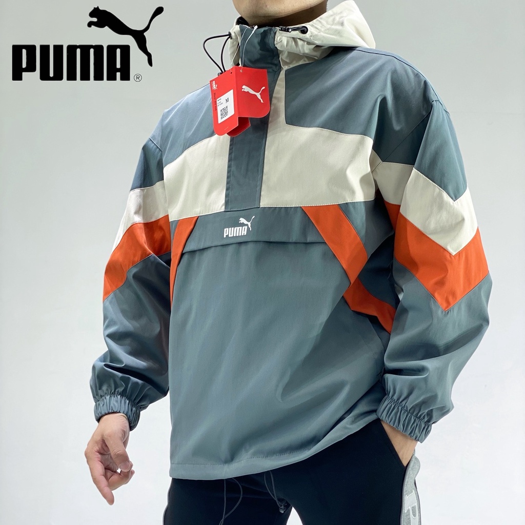 Áo Khoác Chui Đầu Puma 100% Chính Hãng Phối Lưới Thoáng Khí Siêu Nhẹ Thời Trang Cho Nam Và Nữ