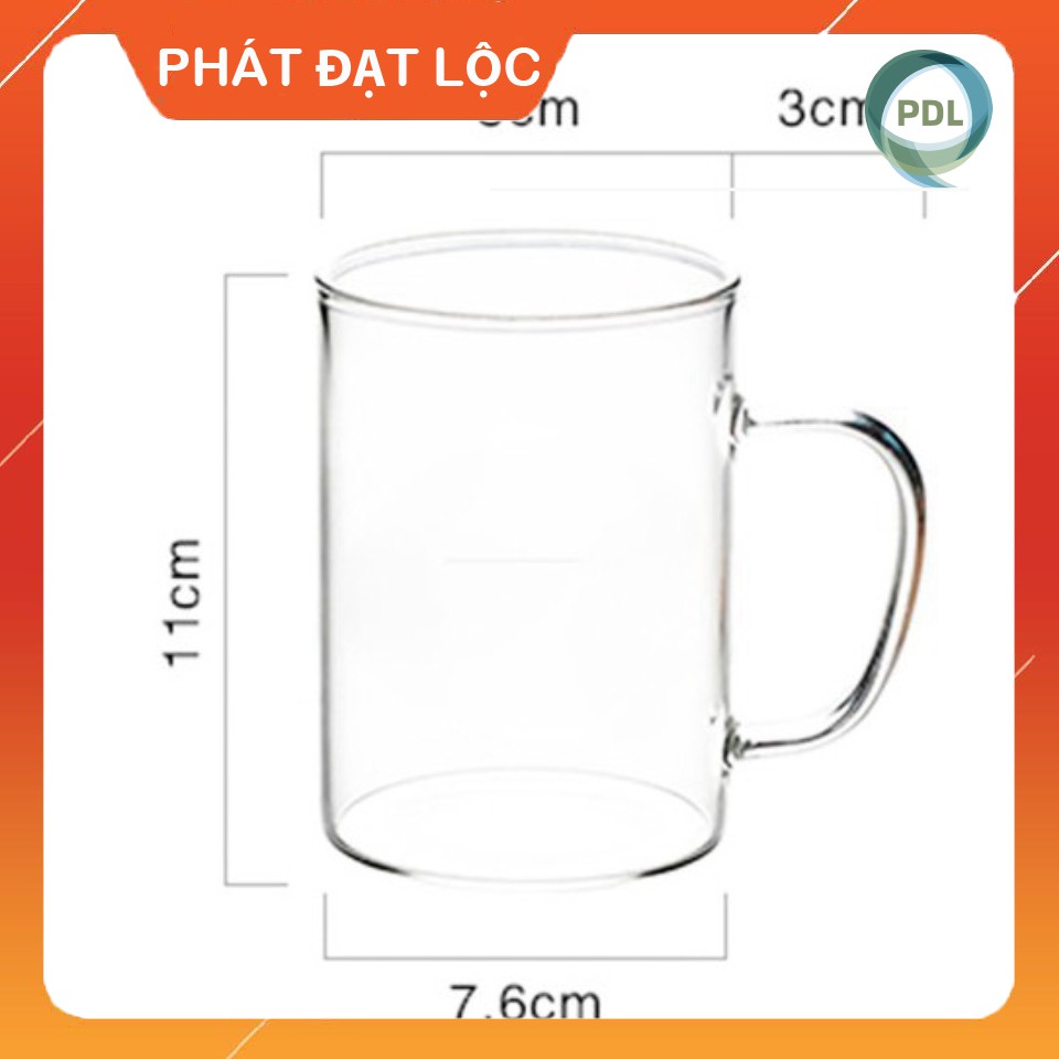 Ly Thủy Tinh Chiu Nhiệt Cao Cấp 👍 Phát Đạt Lộc 👍 Thể Tích 450ml - Ly có In Chữ Tạo Cảm Hứng Cho Người Dùng