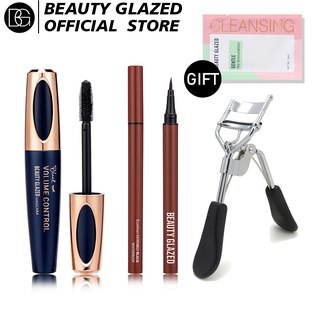 Set mascara 4d + bút kẻ mắt chống nước + dụng cụ tẩy trang hiệu beauty glazed