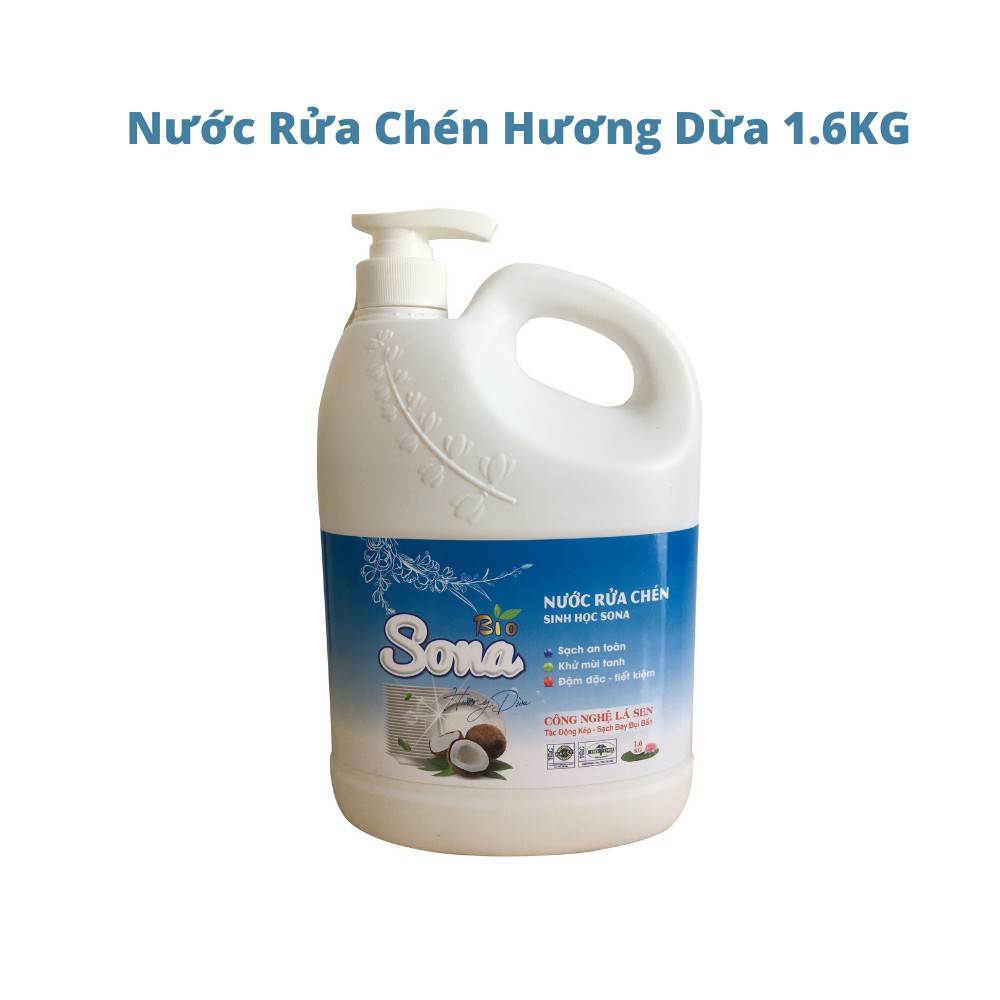 Nước Rửa Chén SoNa Hương Dừa 1,6kg