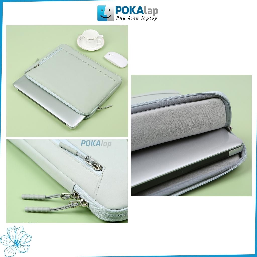 Túi chống sốc đựng laptop POKA57 chống thấm nước cao cấp, LÓT LÔNG mềm 13 inch 14 inch 15 inch 15.6 inch - POKALAP