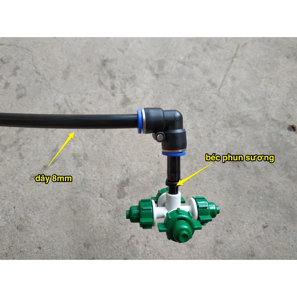 Cút nối góc vuông co nối dành cho ống 8mm ống 8ly dùng trong phun sương hệ thống tưới khí nén - MHL