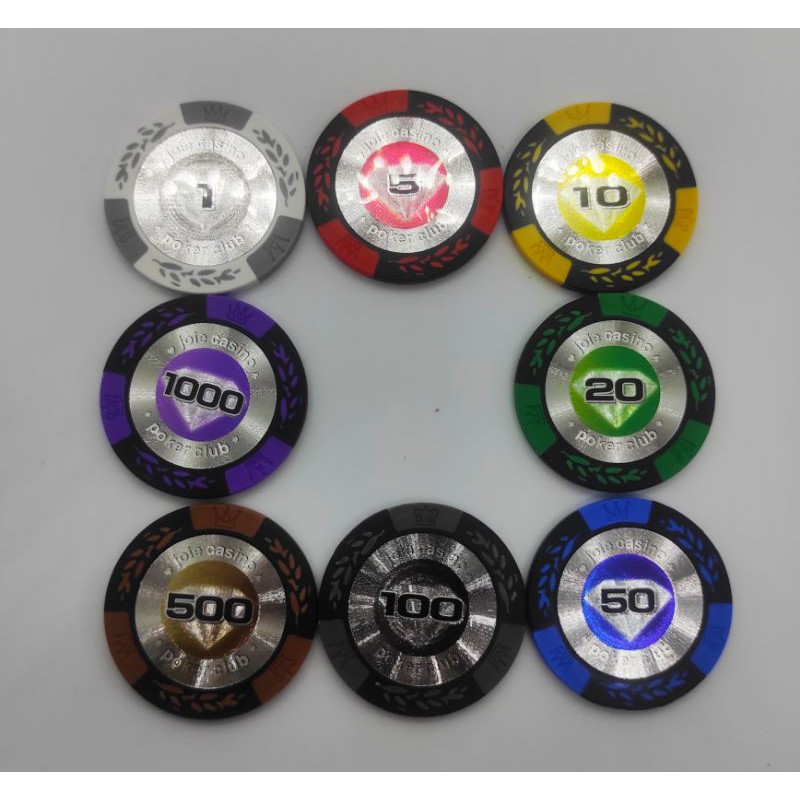 Chip poker có số ( phỉnh poker ) dòng lúa mạch kim cương in ấn  chất nhựa cao cấp PK 6