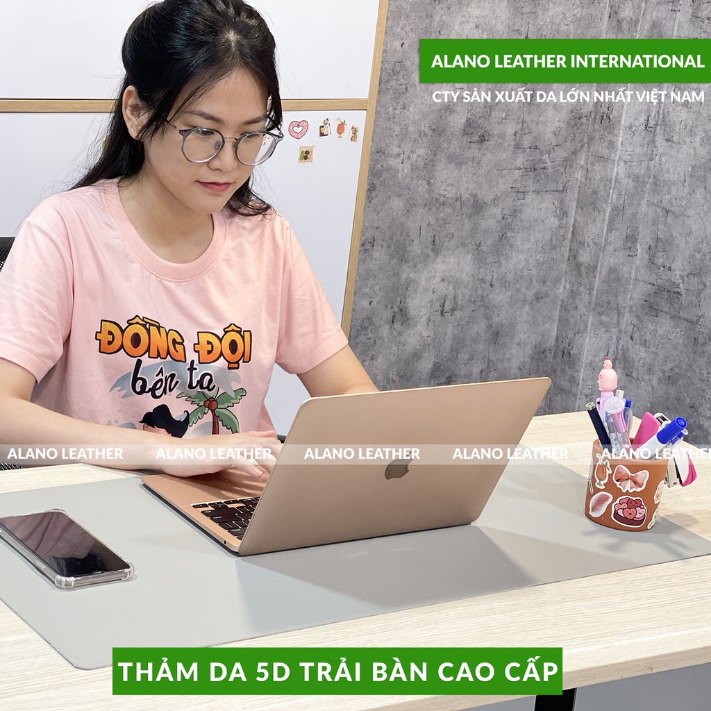 [Hình Thật / Giá Xưởng] Thảm Da Trải Bàn 5D Màu XámPastel Chống Thấm, Chống Trầy, Tiện Lợi, Bảo hành 2 Năm Tại Xưởng