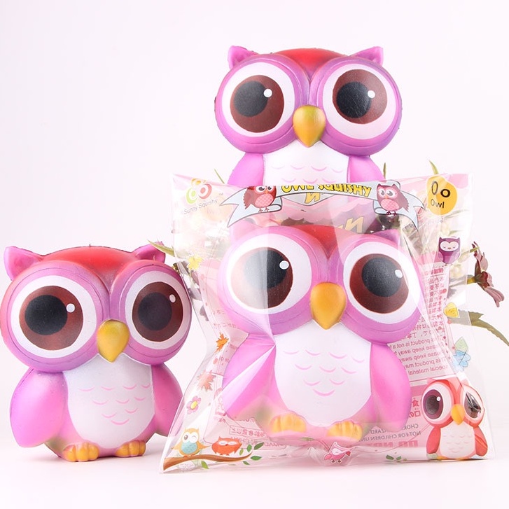 Squishy Lớn JUMBO Hình CON CÚ MÈO Đồ Chơi Xốp Giảm Stress Hình mềm mịn dễ Thương đàn hồi Cho Bé