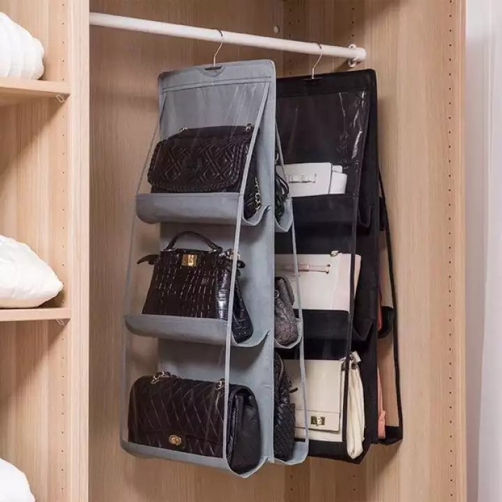 Túi treo giỏ xách 6 ngăn đa năng cao cấp chắn bụi tiện dụng - Móc xoay 360 độ