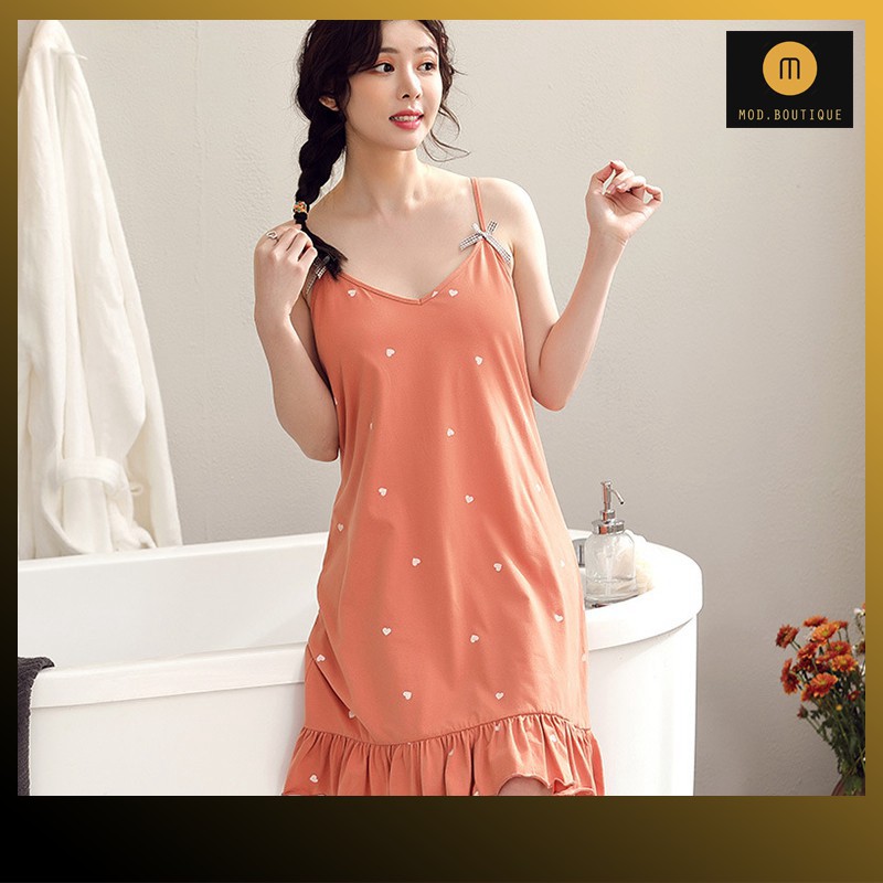 Váy Ngủ 2 Dây Váy Mặc Nhà Siêu Mát, Chất Cotton Co Giãn, Nhiều Màu V3 | BigBuy360 - bigbuy360.vn