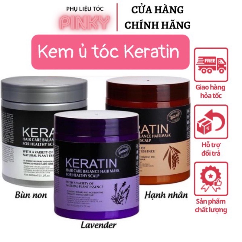 Kem ủ tóc KERATIN COLLAGEN 1000ML LAVENDER BRAZIL NUT - Ủ hấp tóc cung cấp dưỡng chất KERATIN tự nhiên