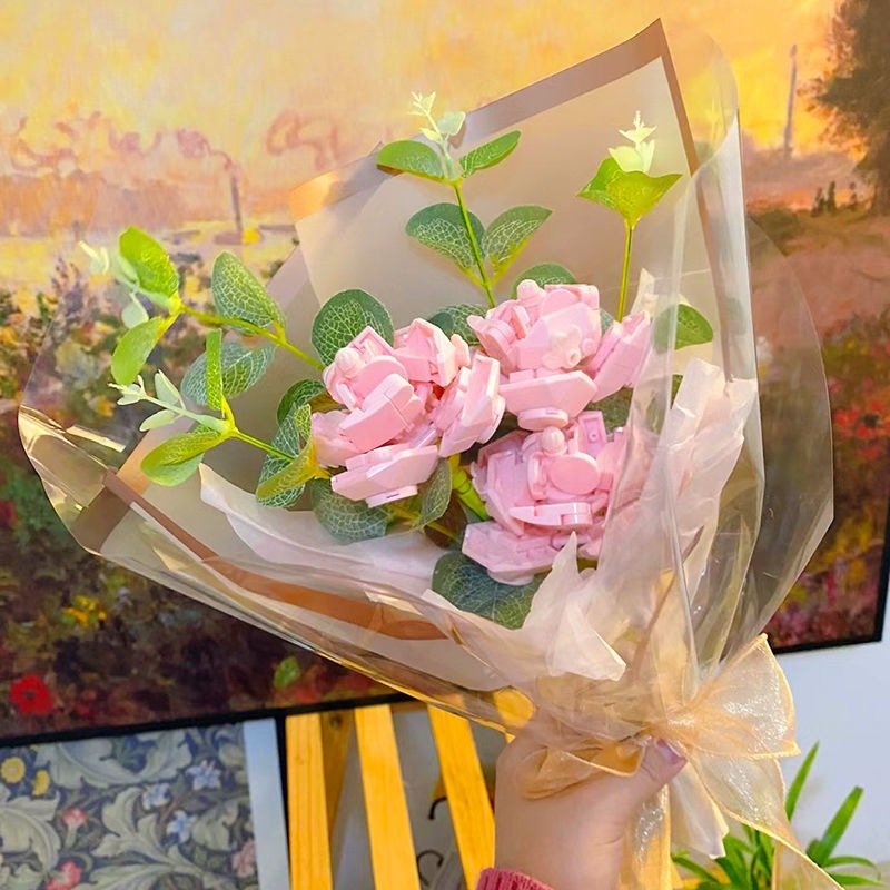 Bộ đồ chơi lắp ráp bó hoa hãng Jaki- bó hoa hồng-JK2687